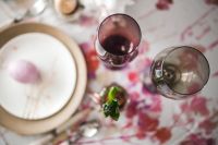Kaboompics - Easter table with cute pink decorations, flowers, catkins and eggs