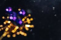 Kaboompics - Blurred Golden and Blue Christmas Lights on a Dark Background