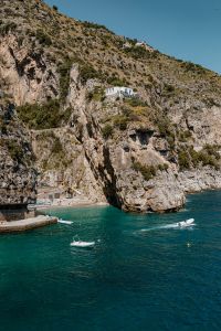 Kaboompics - Amalfi Coast Cliffside Homes and Winding Road Above the Sea