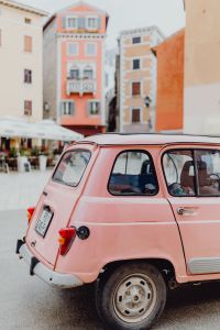 Kaboompics - Pink Renault 4 on the street in the city of Rovinj, Croatia
