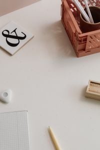 Kaboompics - Ampersand Notebook and Geometry Desk