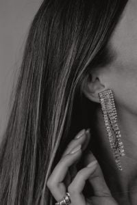 Kaboompics - Black and White Woman Portrait with Crystal Earring