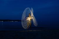Kaboompics - Light painting on the beach at nigh
