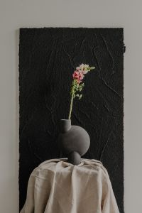 Kaboompics - Single Pink Flower in a Minimal White Vase