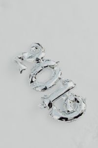Kaboompics - Silver balloons in shape of New Year of 2019