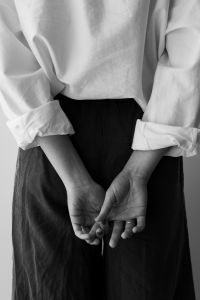 Black and White Fashion Photography: White Shirt and Faceless Portraits