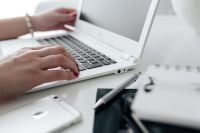 Kaboompics - Workplace with laptop on table at home