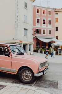 Kaboompics - Pink Renault 4 on the street in the city of Rovinj, Croatia