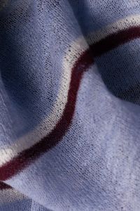 Kaboompics - Light Blue Knit Fabric – Burgundy Stripe Detail Close-Up