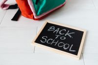 Kaboompics - Back to School Supplies beside Chalkboard Sign
