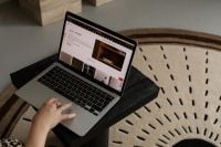 Kaboompics - Laptop on Black Side Table in Modern Living Room