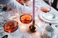 Kaboompics - Rose Wine Glass and Silver Ornament on a Festive Dinner Table