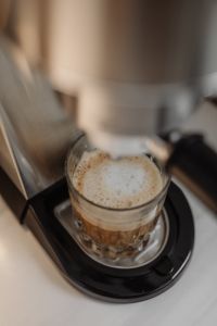 Kaboompics - Top View of Foamy Layered Coffee in a Glass