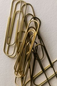 Kaboompics - Gold and Black Paper Clips Macro Close-Up