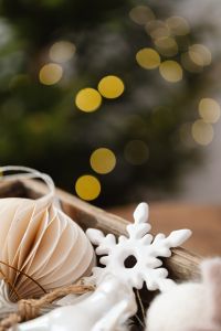 Kaboompics - White Snowflake Ornament with Warm Bokeh