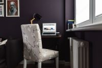 Kaboompics - Upholstered Chair and Laptop in Dark Home Office