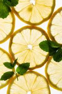 Kaboompics - Backlit Lemon Slices with Mint Leaves