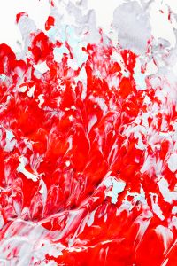 Kaboompics - Expressive Red and White Paint Texture with Raised Strokes for Art Prints