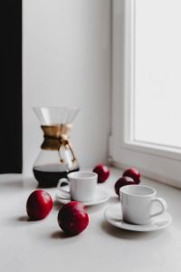 Kaboompics - Chemex Coffee Setup with Two Cups in Window Light