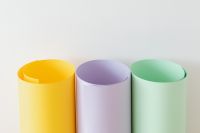 Kaboompics - Yellow, Lavender and Mint Paper Rolls in a Row