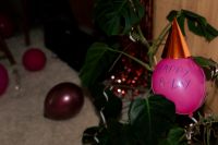 Kaboompics - Pink Happy Birthday Balloon with Nostalgic Party Decor