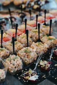 Elegant buffet with food
