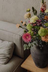 Kaboompics - Pastel Flowers and Greenery in a Close-Up Floral Arrangement