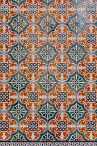 Kaboompics - Colorful Spanish Ceramic Tile Pattern with Blue, Green and Terracotta Motifs
