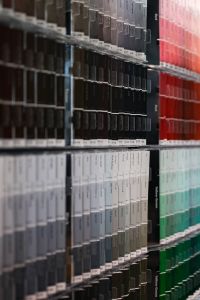Wall with colour samples