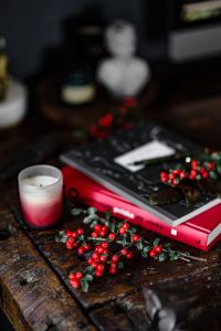 Kaboompics - Books and Fresh Holly