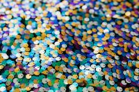 Kaboompics - Pale Turquoise and Gold Sequin Texture with Soft Colorful Highlights, Background