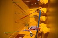 Kaboompics - Art installation of plastic hands with rubber bands
