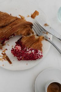 Kaboompics - Berry-Topped Croissant and Espresso Close-Up