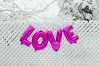 Kaboompics - Pink Balloons in shape of the Love Word