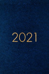 Kaboompics - Close-Up of Gold 2021 Year on Textured Navy Cover