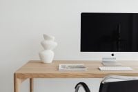 Kaboompics - Minimal Home Office Desk with iMac and Copy Space on White Wall