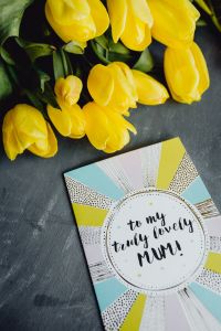 Kaboompics - Mother`s Day card with colorful tulip flowers