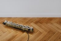 Kaboompics - Neon Kaboompics on wooden parquet flooring
