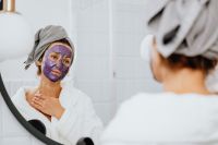 Kaboompics - Woman with facial skincare mask
