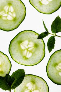 Kaboompics - Cucumber Slices with Fresh Mint