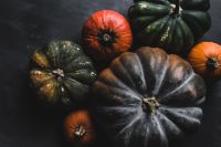 Kaboompics - Assorted Pumpkins on Dark Background