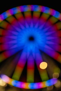 Kaboompics - Colorful Ferris Wheel Lights with Blue and Green Spokes