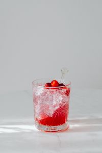 Kaboompics - Raspberry Cocktail With Glass Stirrer