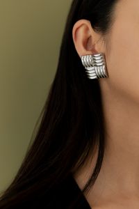Kaboompics - Close Up of Silver Geometric Earrings