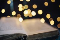 Kaboompics - Book, fairy lights