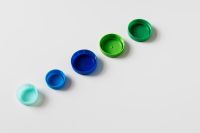 Kaboompics - Overhead Line of Blue, Green and Turquoise Bottle Caps