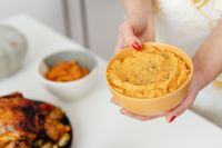 Kaboompics - Creamy Sweet Potato Mash with Turkey and Carrots