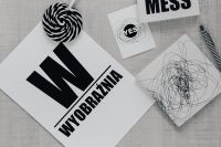Kaboompics - Black and White Typography Cards with Scribble Drawing