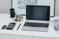 Kaboompics - Laptop computer on white desk