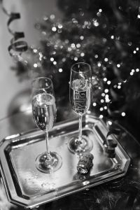 Kaboompics - Champagne Glasses With 2024 Numbers On Party Tray